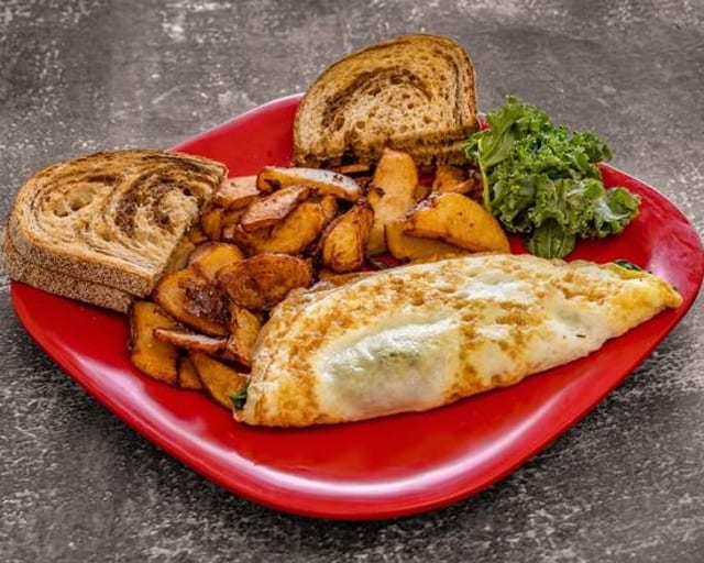 Egg White Omelet with Spinach.